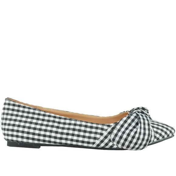Chase + Chloe Shoes - BLACK/WHITE FLAT BALLET